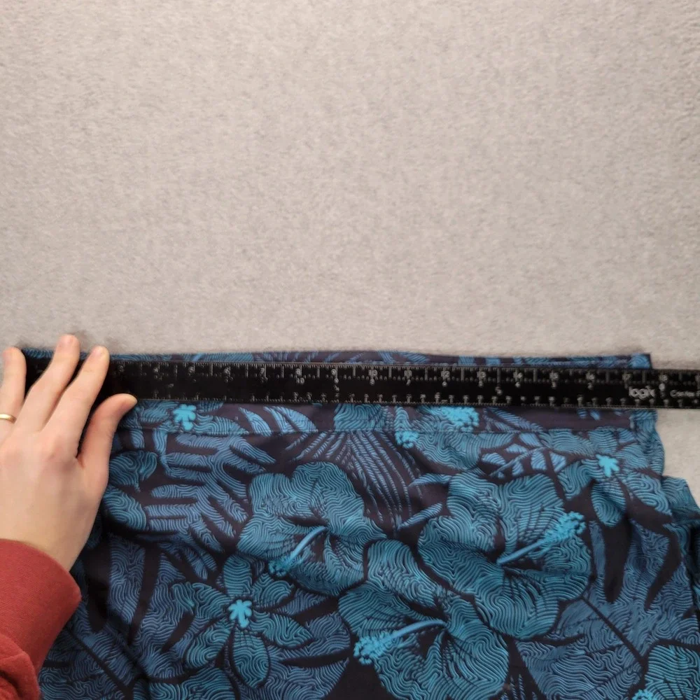 RipSkirt Hawaii Blue Tropical Floral Hibiscus Wrap Skirt Large Quick Dry Summer‎